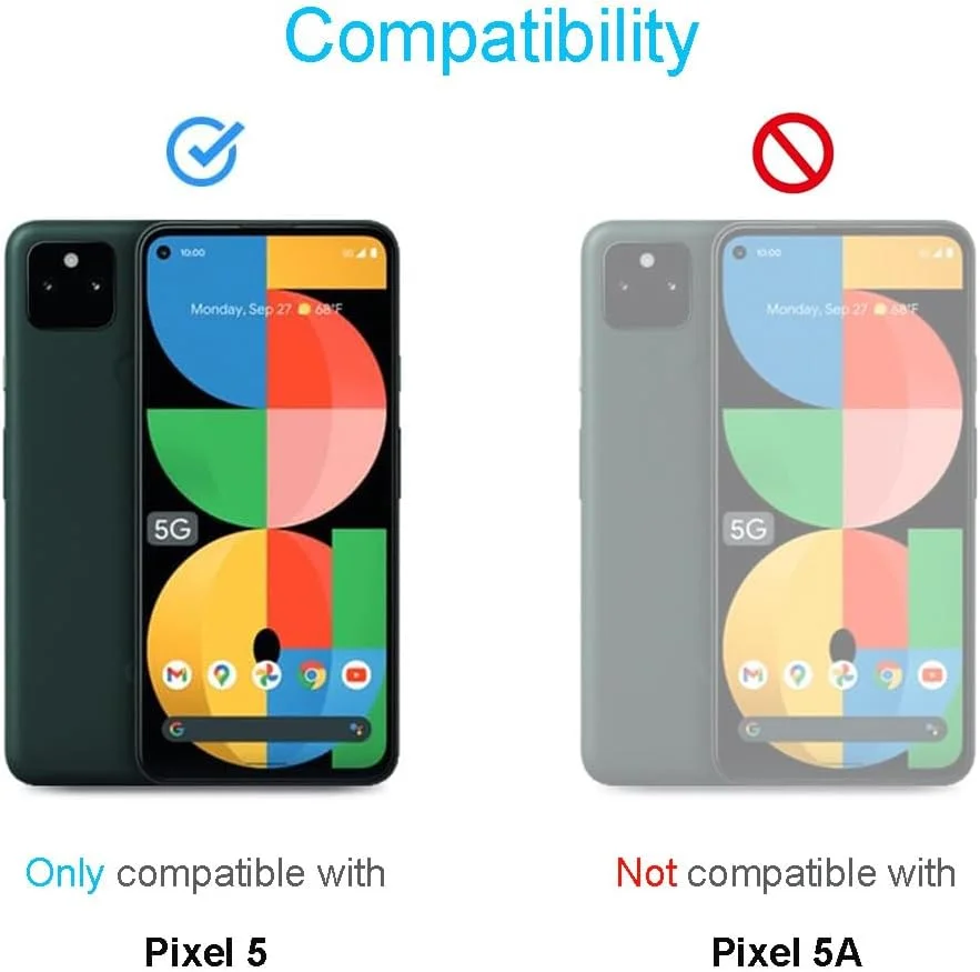 محافظ صفحه نمایش شیشه ای تمپرد هیگماک Google Pixel 5، ضد خش، ضد اثر انگشت و بدون حباب (مناسب برای Google Pixel 5a / 4/3 و سایر تلفن ها نیست) [2 عدد]