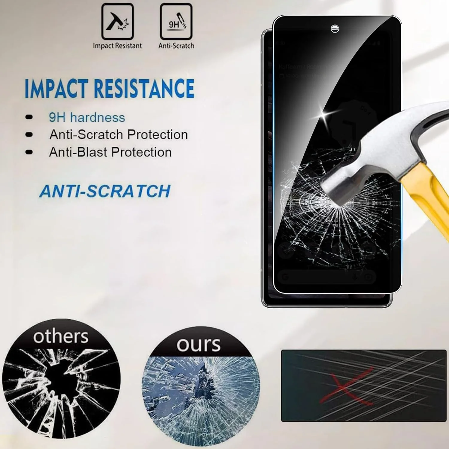 محافظ صفحه نمایش حریم خصوصی Lyphpe (بسته 2 عددی) برای گوگل پیکسل 7A شیشه حرارت دیده 9H فیلم ضد جاسوسی سازگار با قاب گوگل پیکسل 7A نصب آسان محافظ صفحه نمایش حریم خصوصی Lyphpe (بسته 2 عددی) برای گوگل پیکسل 7A شیشه حرارت دیده 9H فیلم ضد جاسوسی سازگار با قاب گوگل پیکسل 7A نصب آسان