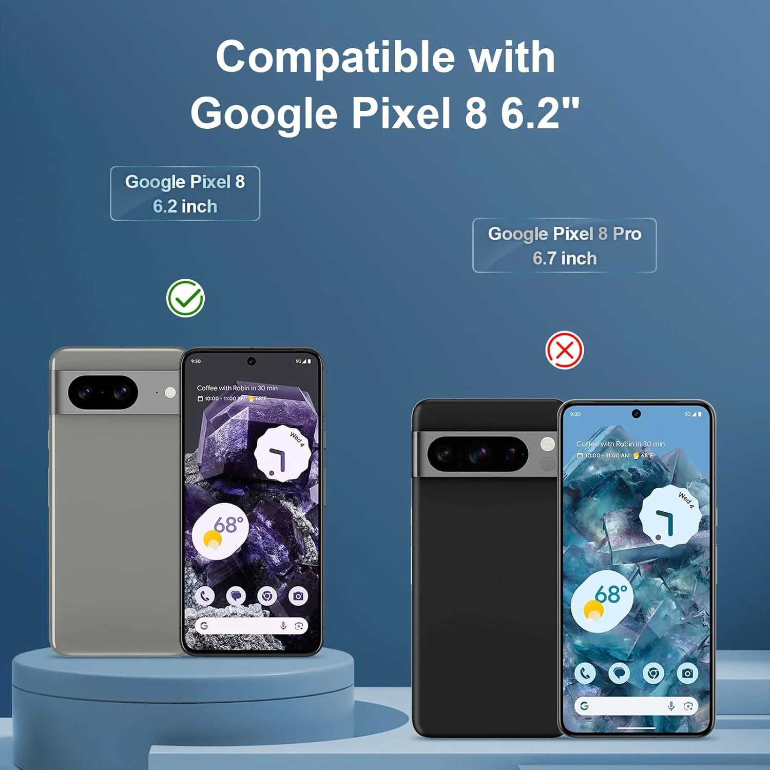 محافظ صفحه نمایش 3 عددی GiYoon برای گوگل پیکسل 8 [پوشش کامل HD] [نصب آسان] [لبه گرد] [مقاوم در برابر خراش] [سختی 9H] فیلم محافظ