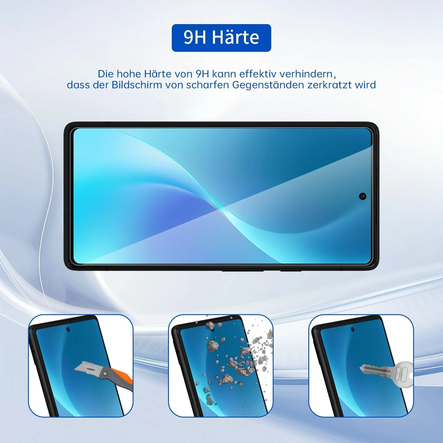 محافظ صفحه نمایش شیشه ای Wondoner بسته 2 عددی برای Google Pixel 6a، شیشه محافظ برای محافظ صفحه نمایش Google Pixel 6a، محافظ صفحه نمایش با سختی 9H، مقاوم در برابر خراش، بدون حباب، شفاف HD