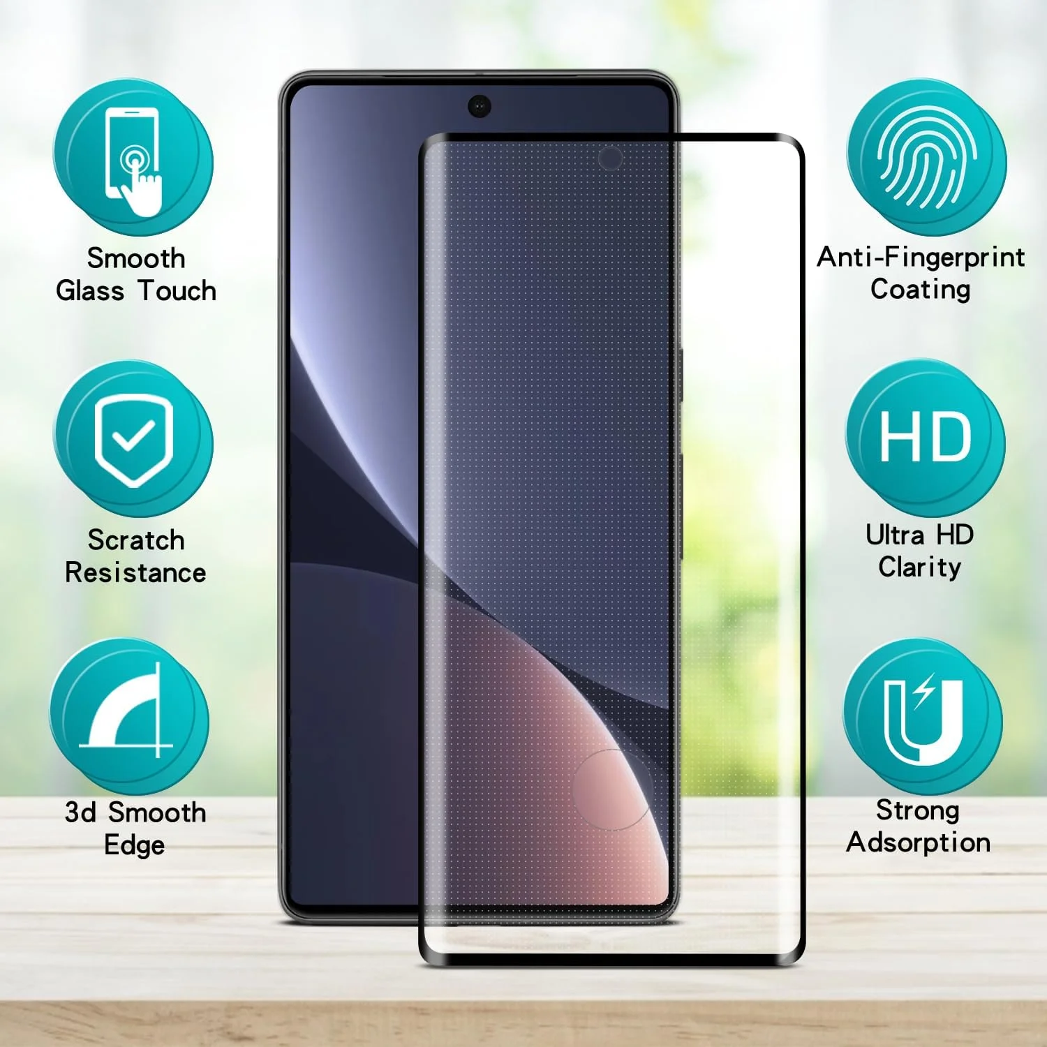 محافظ صفحه نمایش شیشه ای حرارت دیده اسلنکو [2 عدد] برای گوگل پیکسل 7 پرو، باز کردن قفل با اثر انگشت، خمیده سه بعدی، ضد خش، بدون حباب