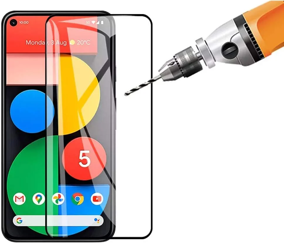محافظ صفحه نمایش شیشه ای حرارت دیده مارگون، بسته 2 عددی، مناسب برای گوگل پیکسل 5 (2020)، بدون حباب، شفافیت HD، پوشش کامل، حاشیه مشکی