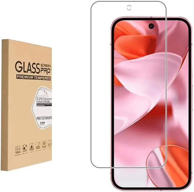 محافظ صفحه نمایش Shunwige برای Google Pixel 9 شیشه حرارت دیده، سختی 9H ضد خش، بدون حباب، نصب آسان و سازگار با قاب (1 عدد)