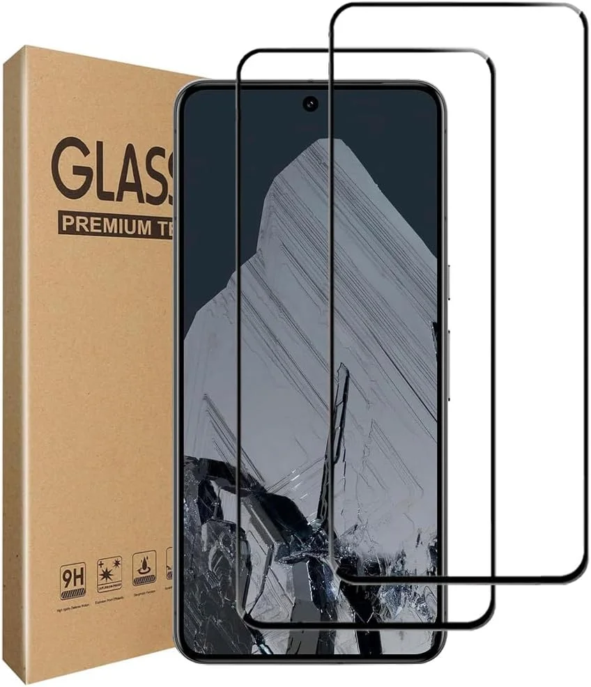 محافظ صفحه نمایش [2 عددی] jonlineuk برای فیلم شیشه ای حرارت دیده Google Pixel 8، [سازگار با قاب][ضد خش][ضد خرد شدن] برای Google Pixel 8