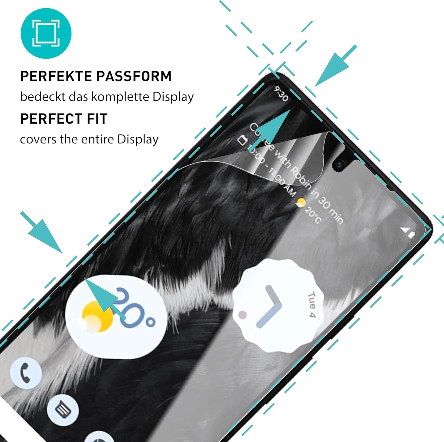 محافظ صفحه نمایش TPU اسمارتک [2 + 2 عدد] برای گوگل پیکسل 7، صفحه نمایش + دوربین، پوشش کامل صفحه نمایش، فیلم محافظ بدون حباب، ضد اثر انگشت