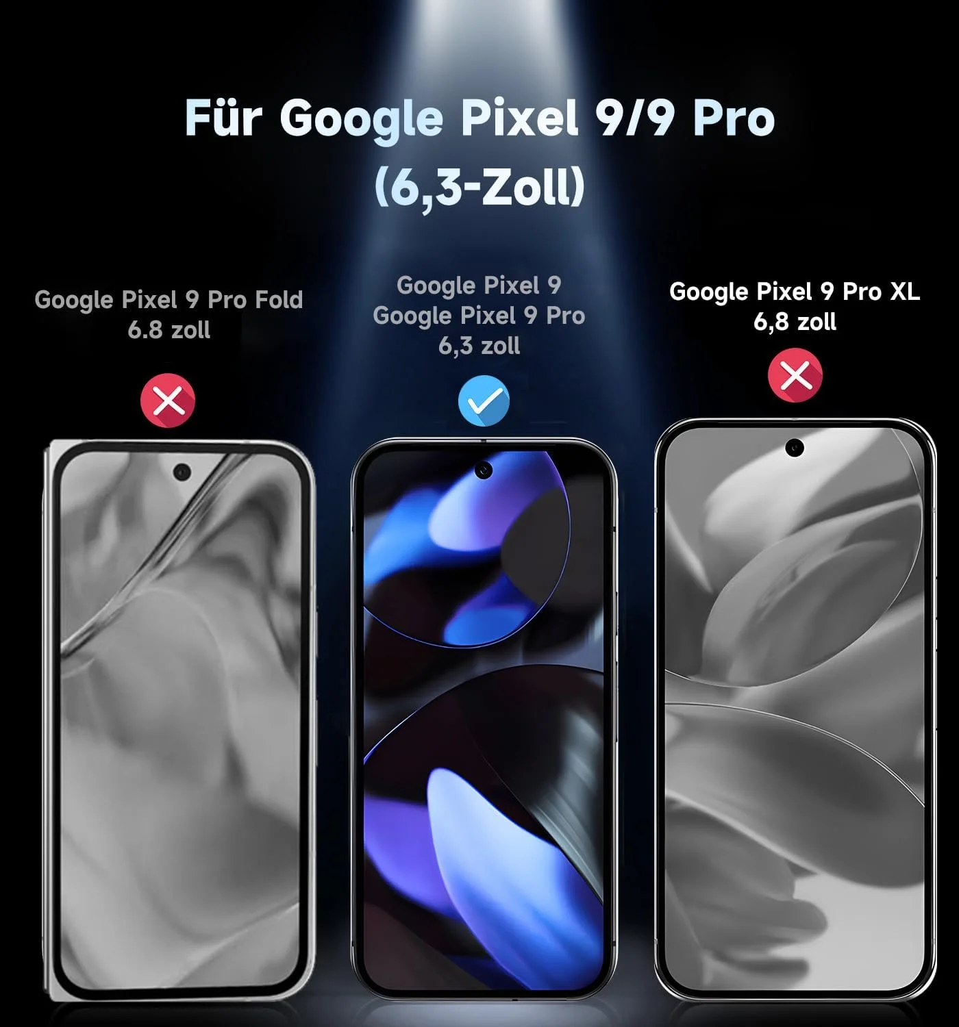 محافظ صفحه نمایش MAGIC JOHN بسته 2 عددی برای گوگل پیکسل 9/9 پرو (6.3 اینچ)، حذف خودکار گرد و غبار، سختی 9H، شفافیت HD، بدون حباب، نصب آسان محافظ صفحه نمایش MAGIC JOHN بسته 2 عددی برای گوگل پیکسل 9/9 پرو (6.3 اینچ)، حذف خودکار گرد و غبار، سختی 9H، شفافیت HD، بدون حباب، نصب آسان