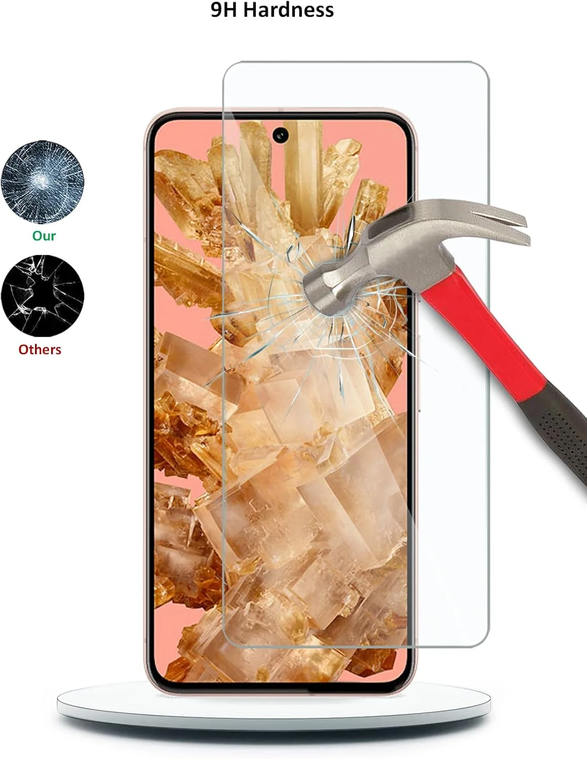 محافظ صفحه نمایش شیشه ای حرارت دیده گوگل پیکسل 8 5G مدل 2023 (سری WTech Premium با لبه های خمیده 9H 2.5D - شفاف)