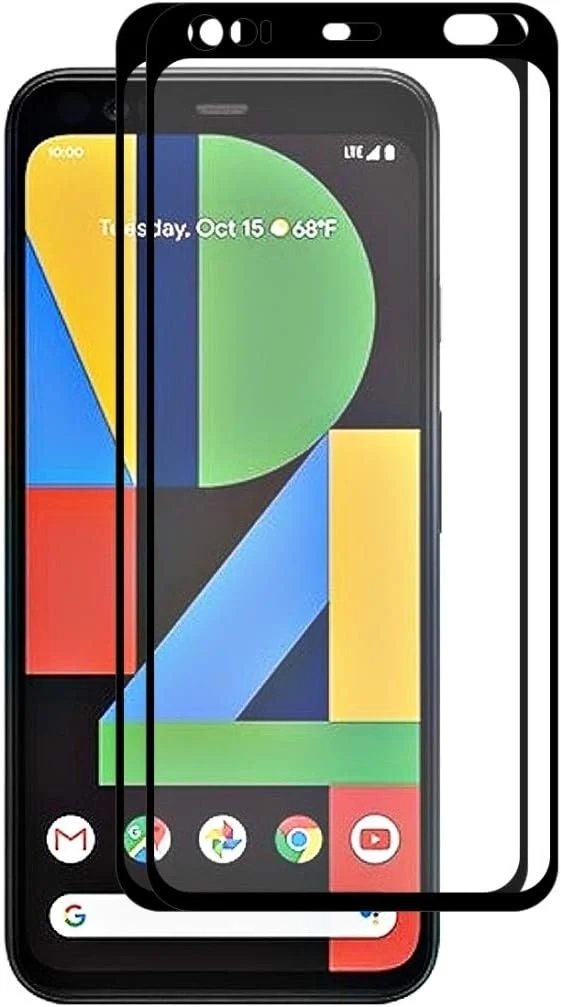 محافظ صفحه نمایش گوشی هوشمند CHENCHUAN برای گوگل پیکسل 4، 2 عدد، Hat-prince، چسب کامل، 0.26 میلی متر، 9H، شیشه حرارت دیده 2.5D، فیلم پوشش کامل، فیلم شیشه حرارت دیده