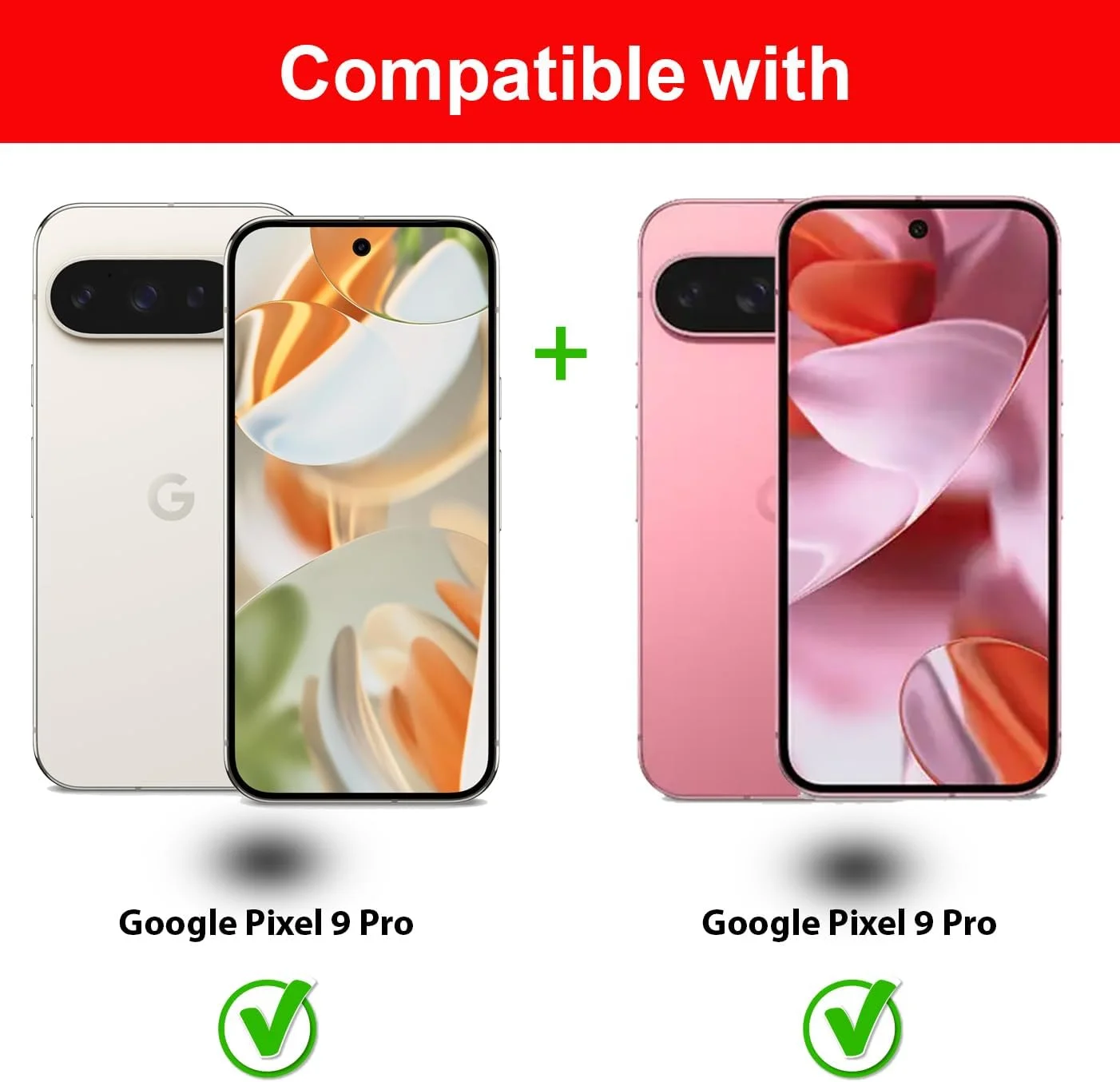 محافظ صفحه نمایش Al-HuTrusHi سازگار با Google Pixel 9 / Google Pixel 9 Pro شیشه حرارت دیده [ضد تابش نور] [پوشش کامل HD] [نصب آسان] [حساس به لمس]