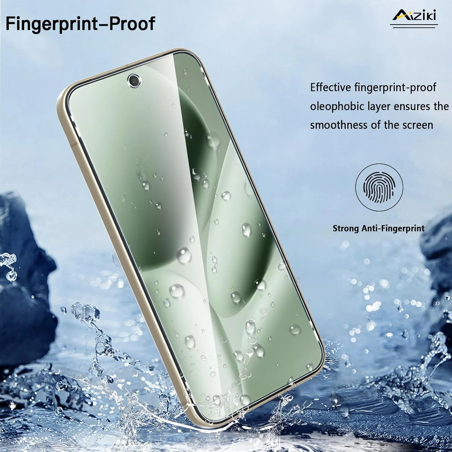 محافظ صفحه نمایش شیشه ای Aiziki [بسته 2 عددی] برای Google Pixel 10 Pro XL/9 Pro XL، فیلم شیشه ای حرارت دیده، محافظت در برابر ضربه، شفافیت HD، بدون حباب