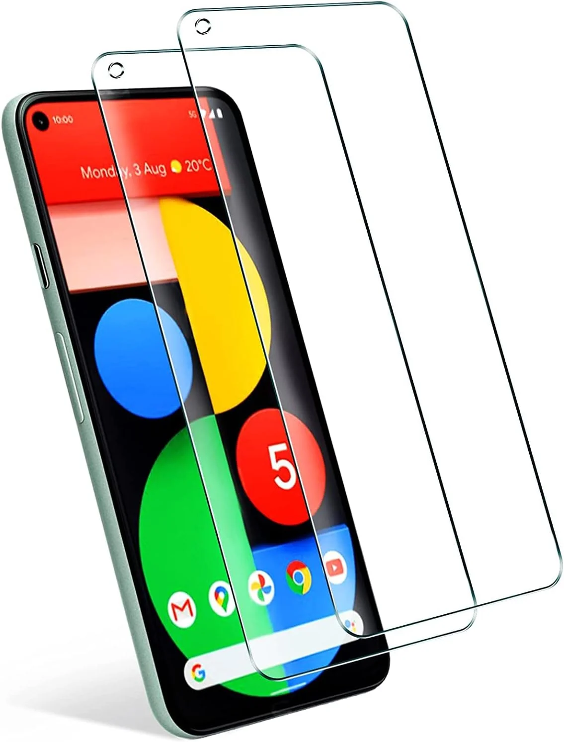 محافظ صفحه نمایش OIATROE [بسته 2 عددی] برای Google Pixel 5a 5G، محافظ صفحه نمایش شیشه ای حرارت دیده ممتاز فوق العاده باریک HD 2.5D Pro-Fit - شفاف
