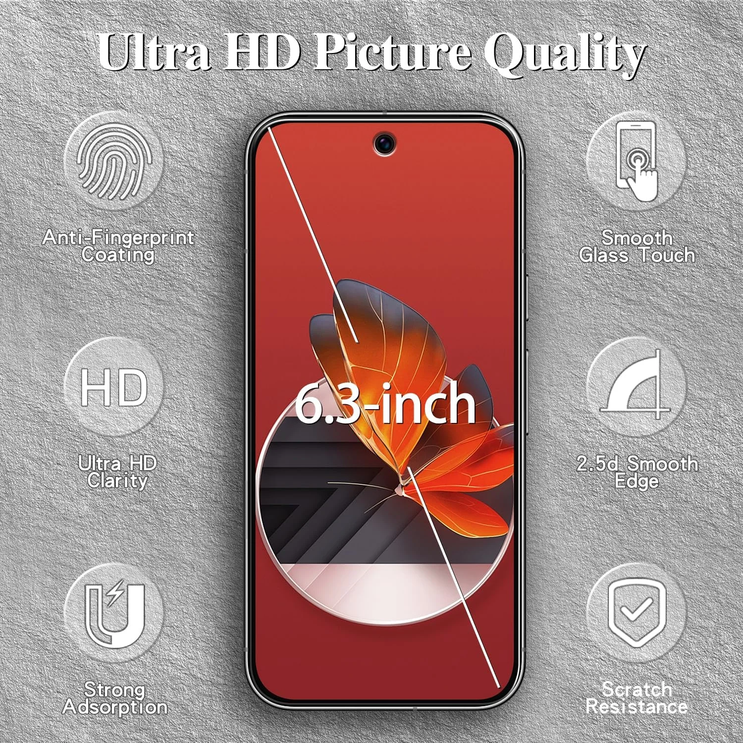 Kesuwe [3 Pack] Screen Protector for Google Pixel 9 Pro Tempered Glass, Anti Scratch, 9H Hardness, Ultra Resistant, Bubble Free, Case Friendly, Easy Installation