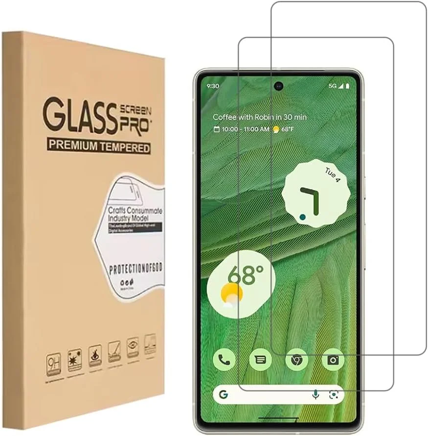 محافظ صفحه نمایش Shunwige برای Google Pixel 7A با فیلم شیشه ای حرارت دیده 9H، ضد اثر انگشت، ضد خش و بدون حباب