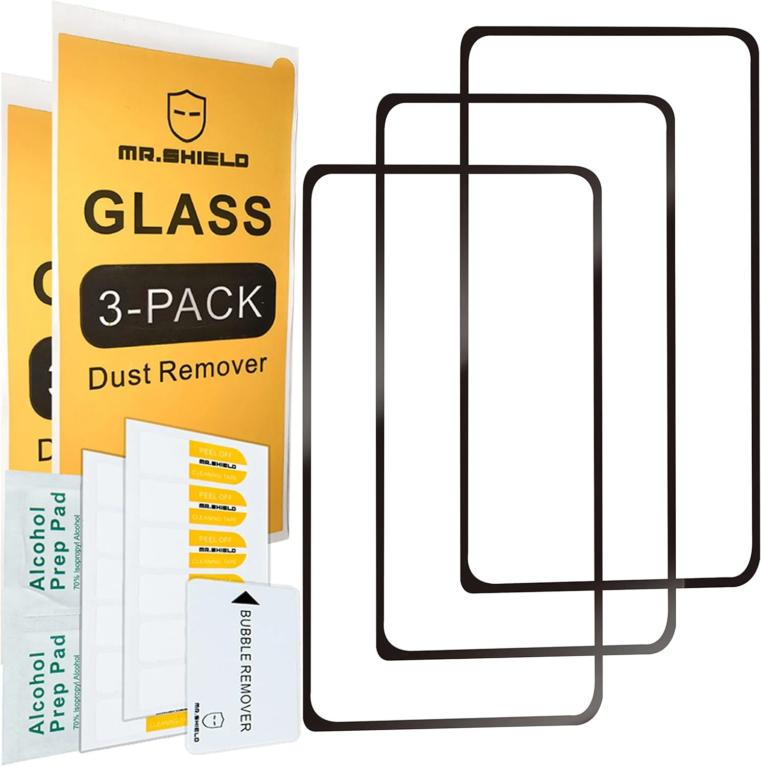 محافظ صفحه نمایش شیشه ای حرارت دیده Mr.Shield سازگار با Google Pixel Fold [پوشش کامل] [بسته 3 عددی] فیلم محافظ صفحه نمایش با سختی 9H