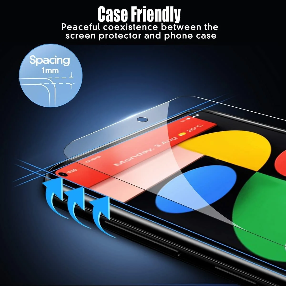 محافظ صفحه نمایش OIATROE [بسته 2 عددی] برای Google Pixel 5a 5G، محافظ صفحه نمایش شیشه ای حرارت دیده ممتاز فوق العاده باریک HD 2.5D Pro-Fit - شفاف