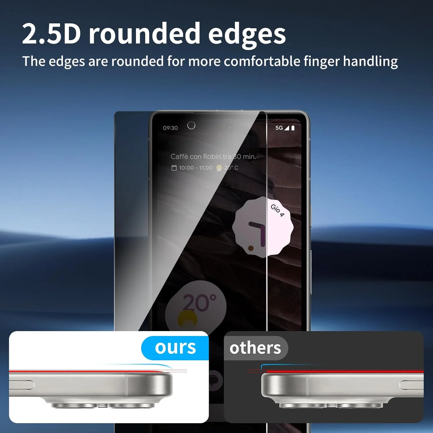 محافظ صفحه نمایش حریم خصوصی BIESHKJ برای گوگل پیکسل 7A، بسته 3 عددی، فیلم محافظ شیشه ای حرارت دیده با وضوح بالا، نصب آسان، سختی 9H، مقاوم در برابر خراش، ضد اثر انگشت