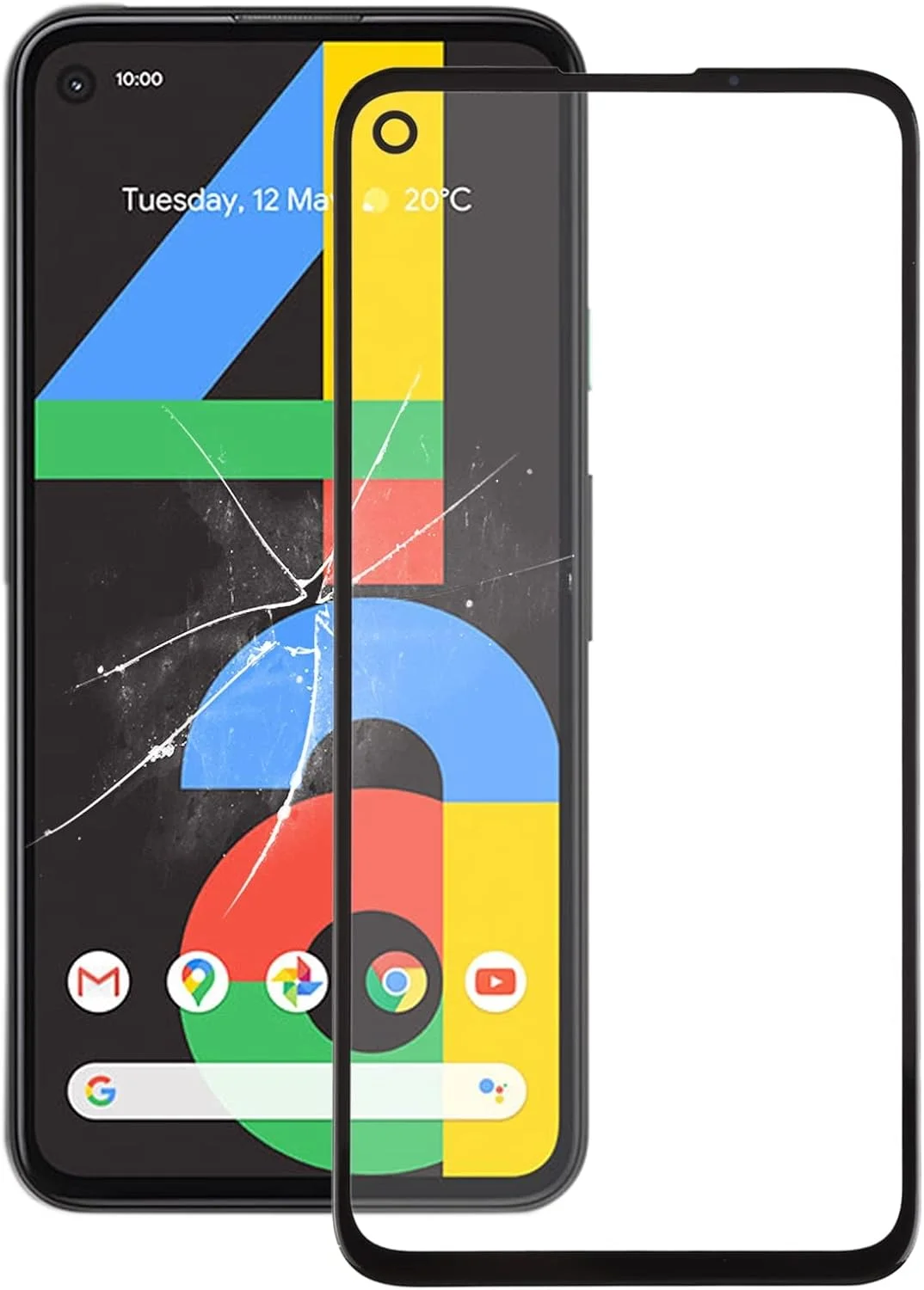 قطعات جایگزین گوشی موبایل ZCLINXHEFSDSS، شیشه لنز بیرونی صفحه نمایش جلو برای گوگل پیکسل 4a 4G