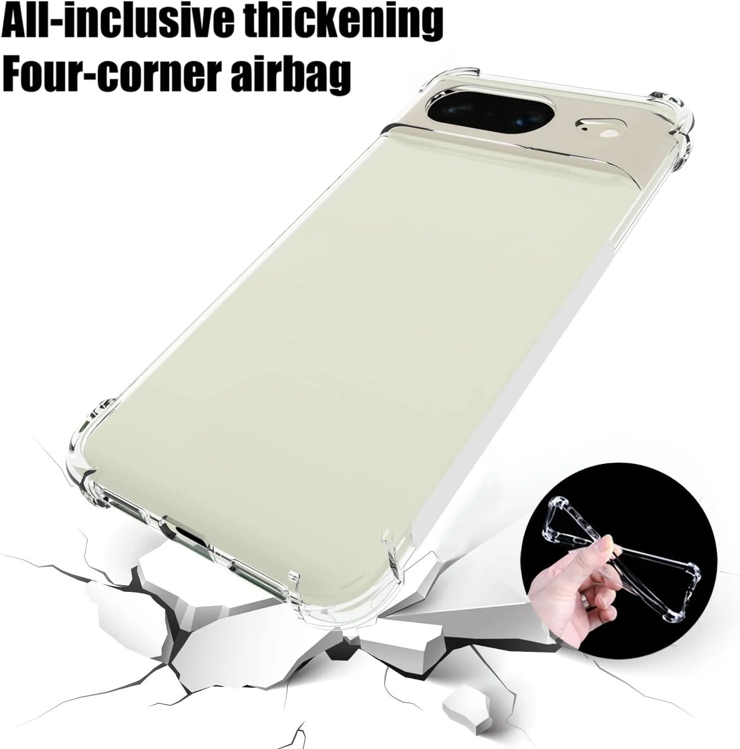 کاور ژله ای GMUJIAO برای گوشی گوگل پیکسل 8 به همراه 2 عدد محافظ صفحه نمایش شیشه ای حرارت دیده [2 در 1]، کاور گوشی TPU نرم و شفاف ضد ضربه