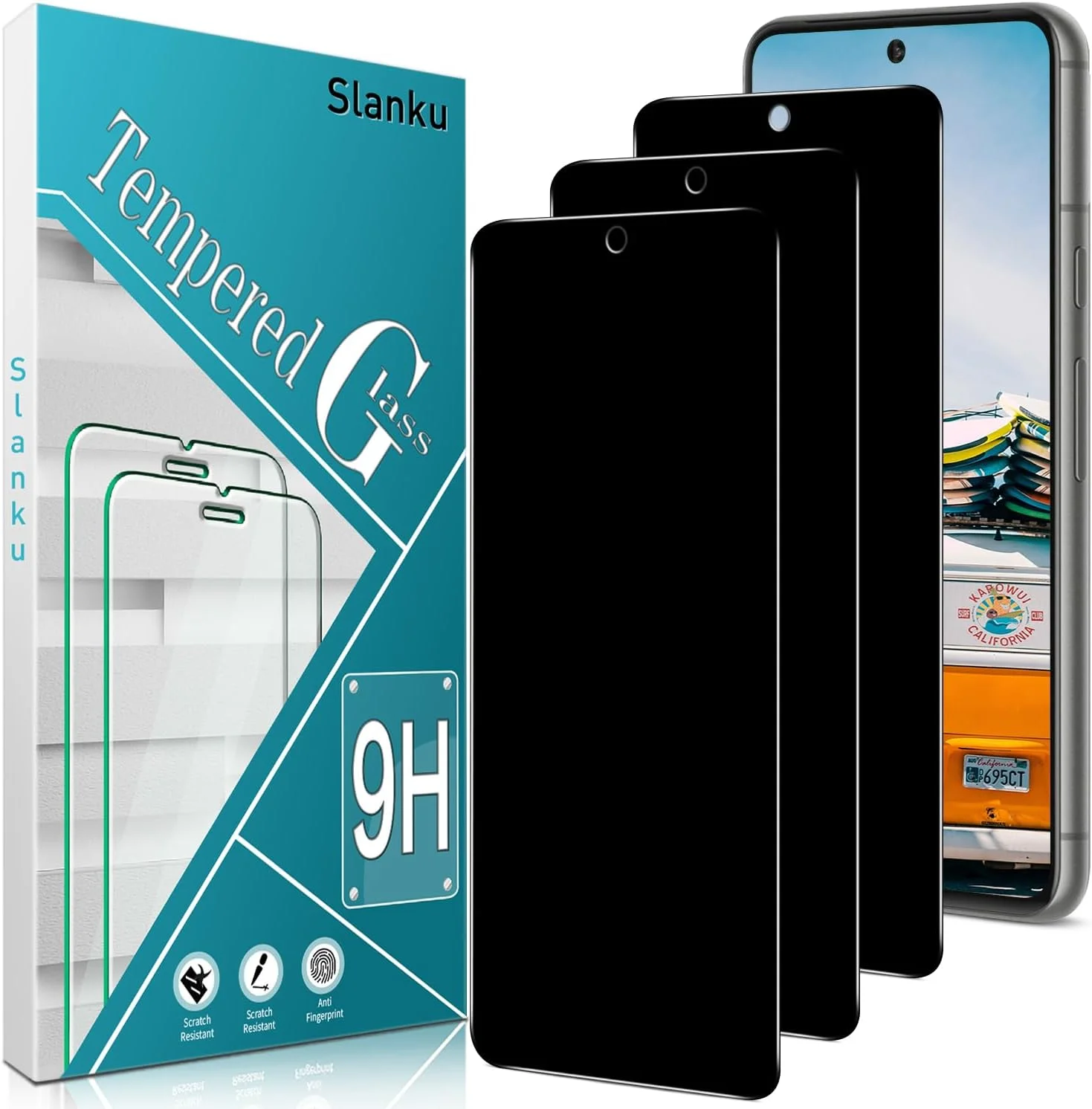 محافظ صفحه نمایش حریم خصوصی Slanku بسته 3 عددی برای گوگل پیکسل 8 پرو، ضد جاسوسی، سختی 9H، بدون حباب، محافظ صفحه نمایش HD، فوق العاده شفاف