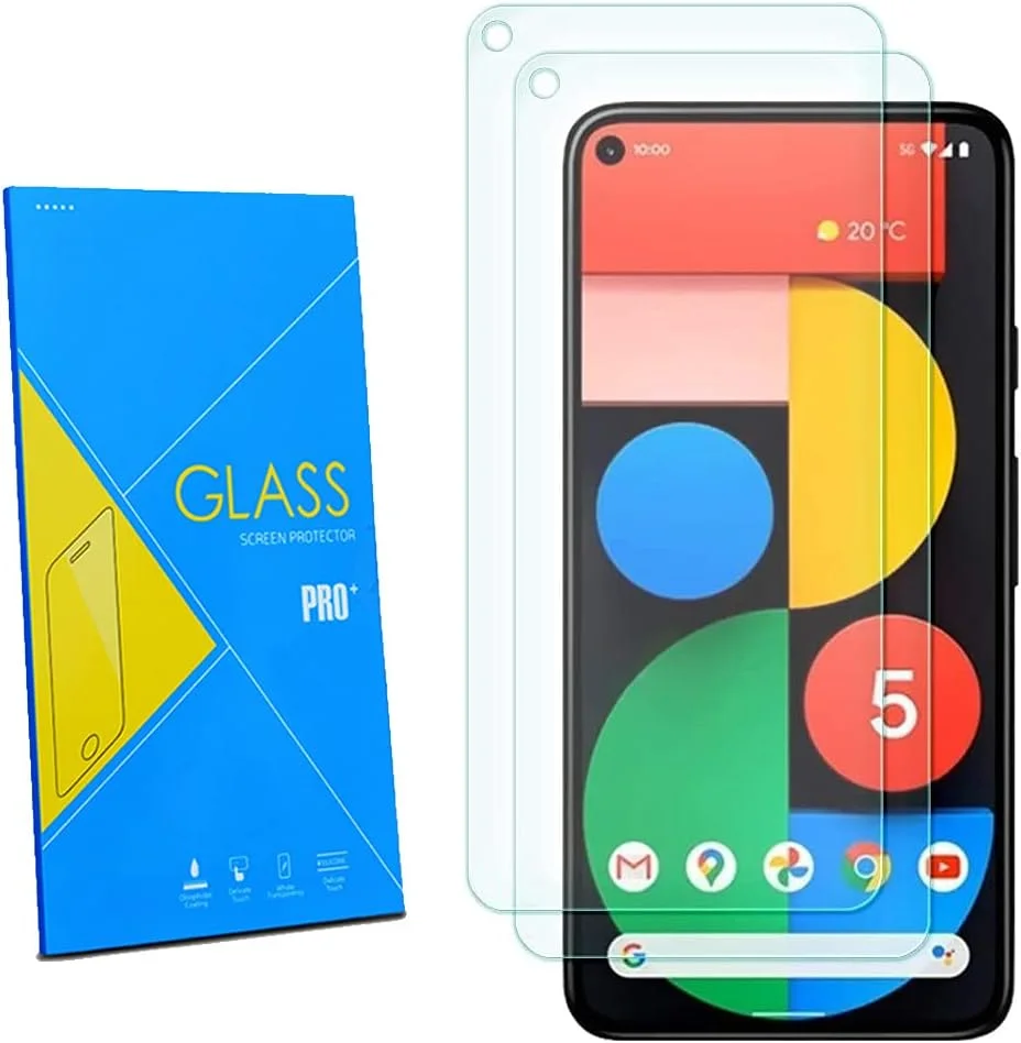 محافظ صفحه نمایش شیشه ای گوگل پیکسل 5 GAPlus [بسته 2 عددی] - محافظ صفحه نمایش شیشه ای حرارت دیده برای گوگل پیکسل 5 5G