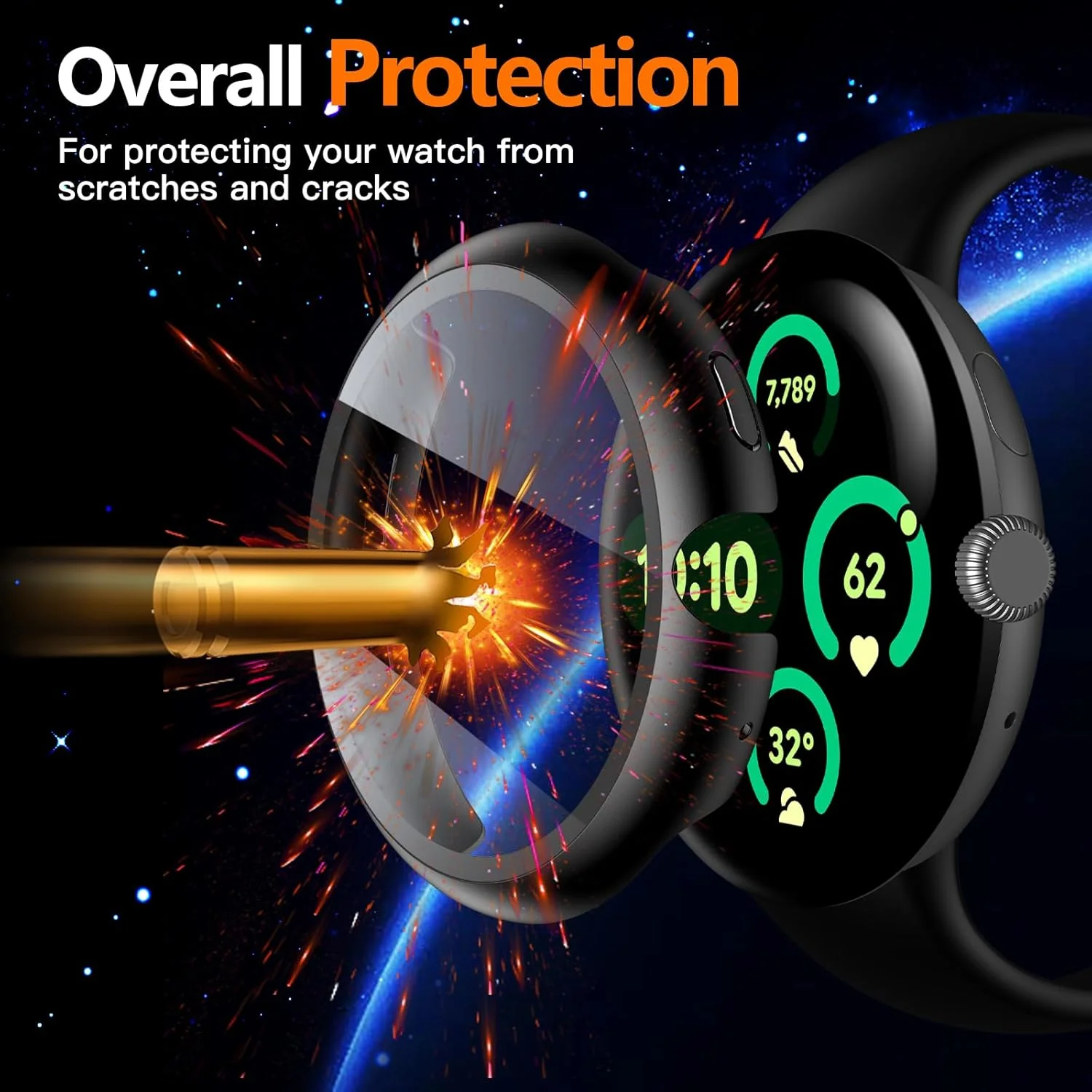 محافظ صفحه نمایش سخت کامپیوتر Misxi سازگار با ساعت Google Pixel 3 (2024) 45mm، نصب آسان، سبک وزن، پوشش محافظ فوق العاده نازک برای Pixel Watch 3، مشکی (2 عدد)