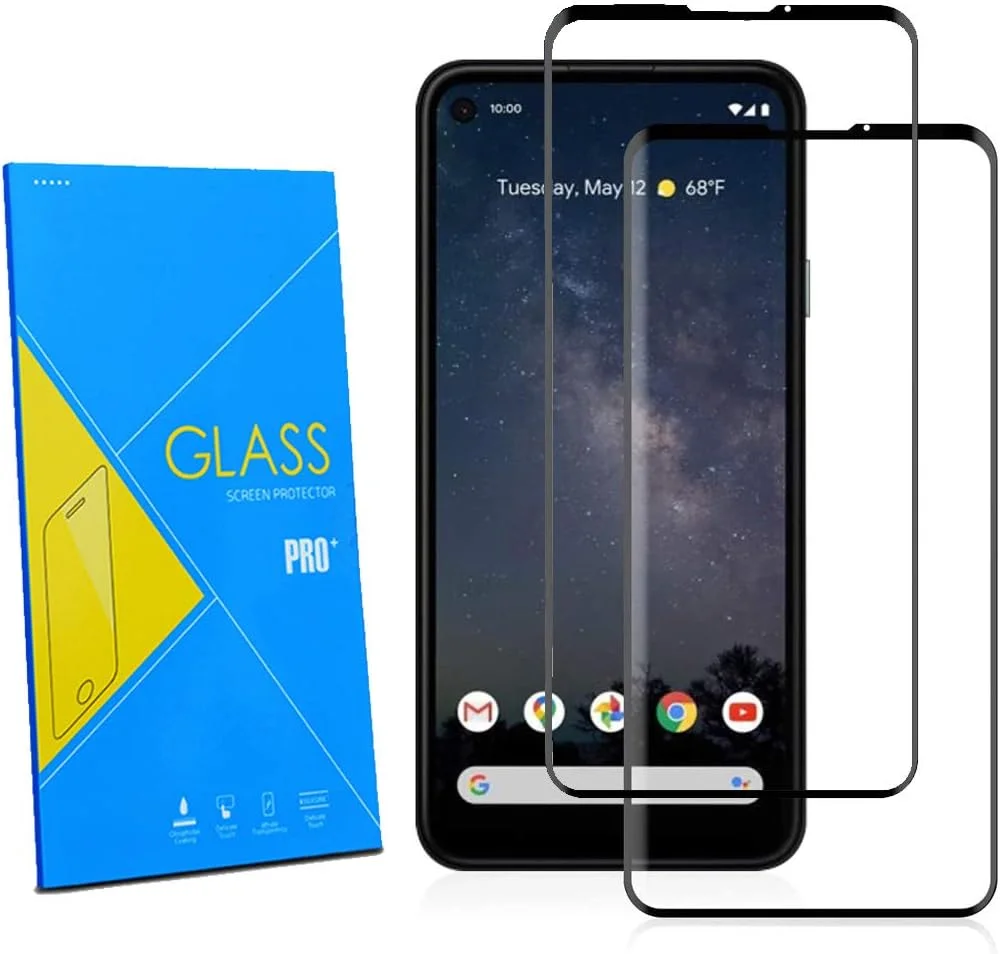 محافظ صفحه نمایش GAPlus [بسته 2 عددی] برای گوگل پیکسل 4A 4G، فیلم شیشه ای حرارت دیده، [سازگار با قاب][ضد خش][ضد شکستگی] برای گوگل پیکسل 4A