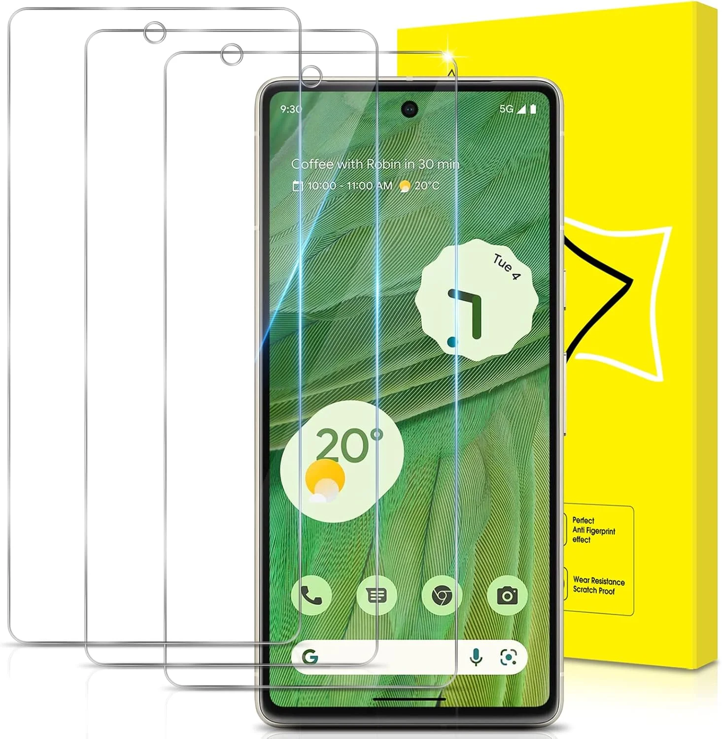 محافظ صفحه نمایش شیشه ای حرارت دیده GiiYoon، بسته 3 عددی، برای Google Pixel 7 5G [سختی 9H] [بدون حباب] [ضد خش]، سازگار با Google Pixel 7 5G