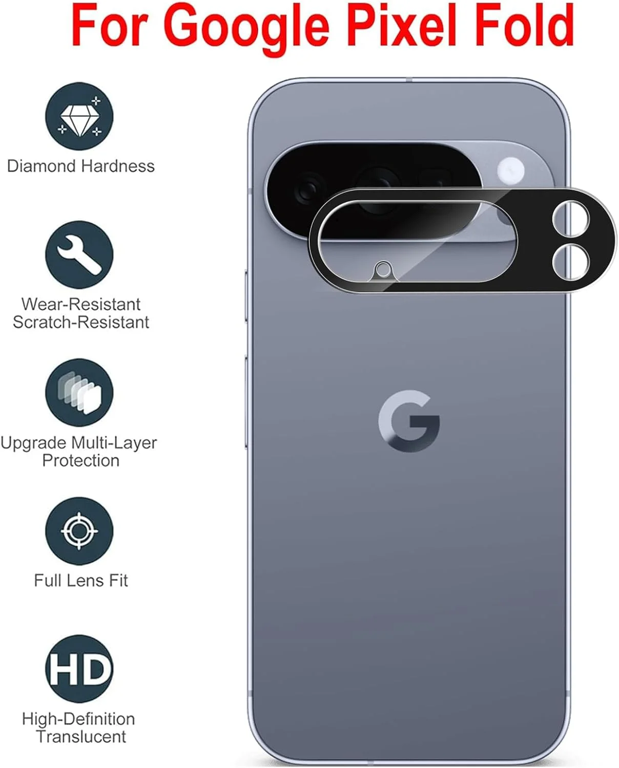 محافظ لنز دوربین گوشی گوگل پیکسل 10 پرو KZIOACSH بسته 3 عددی، سختی 9H، ضد خش، ضد اثر انگشت، ضد روغن، بدون حباب، فیلم شیشه ای حرارت دیده برای دوربین گوگل پیکسل 10 پرو