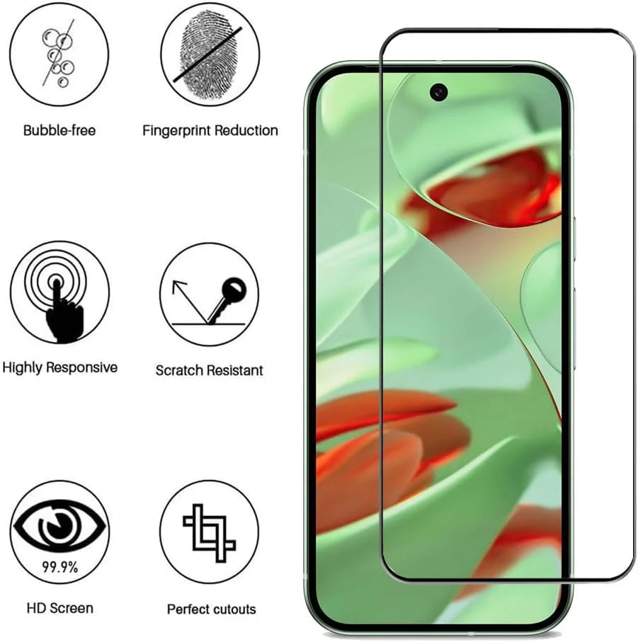 محافظ صفحه نمایش دو عددی GAPlus برای Google Pixel 9 Pro، ضد خش، شفافیت بالا، ضد اثر انگشت، بدون حباب، محافظ صفحه نمایش شیشه ای حرارت دیده و ضد گرد و غبار برای Google Pixel 9 / Pixel 9 Pro