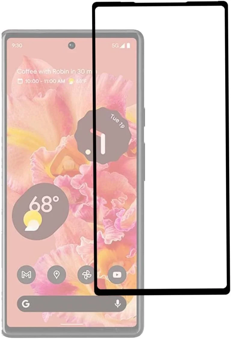 LEEKUANGSU [بسته 2 عددی] محافظ صفحه نمایش شیشه ای حرارت دیده برای گوگل پیکسل 6 - مشکی، سختی 9H، ضد خش، شفافیت بالا، مناسب برای گوگل پیکسل 6