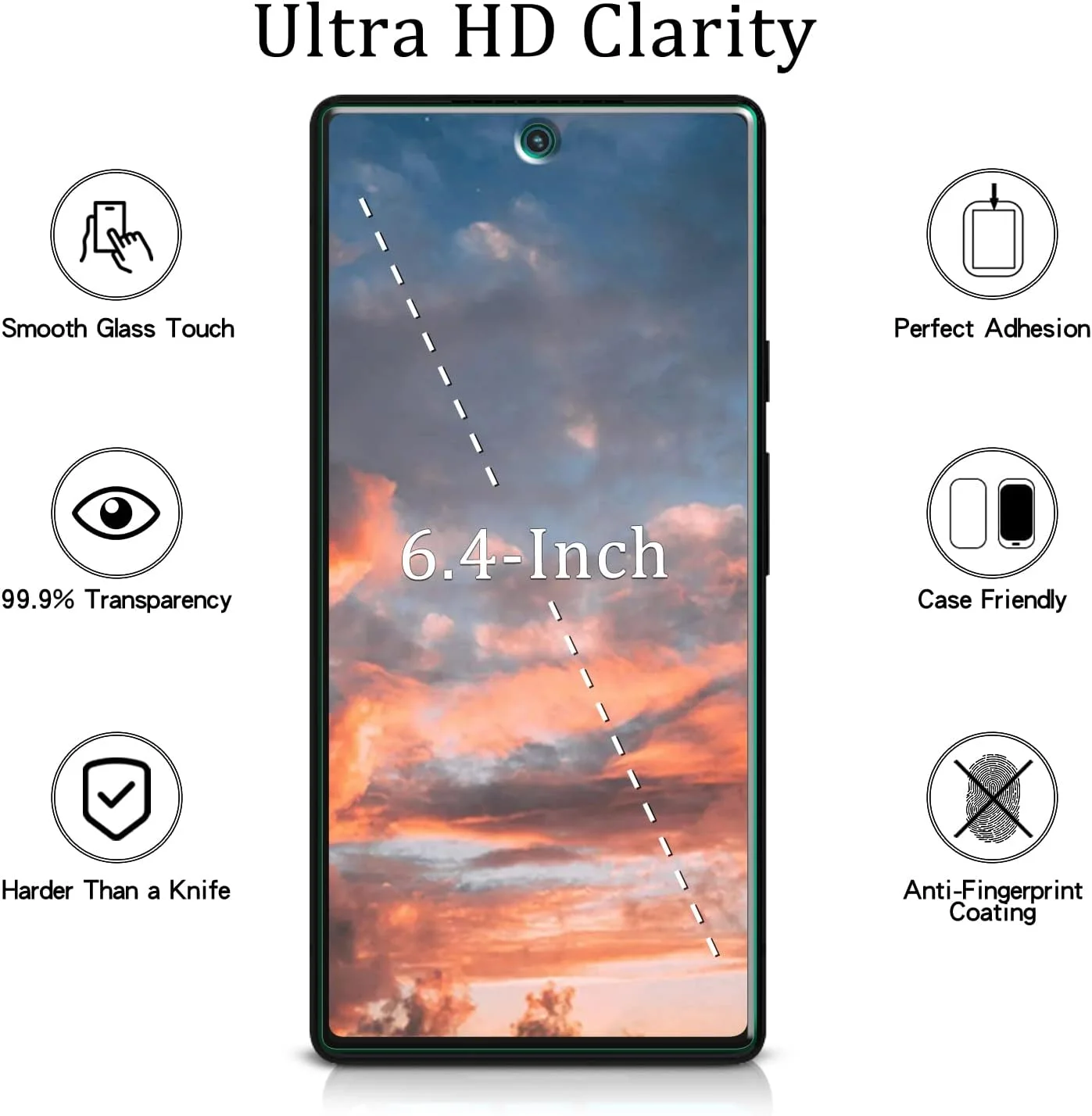 محافظ صفحه نمایش MAYtobe [بسته 2 عددی] شیشه حرارت دیده برای گوگل پیکسل 6، سازگار با شناسه اثر انگشت، ضد خش، سختی 9H، بدون حباب، نصب آسان