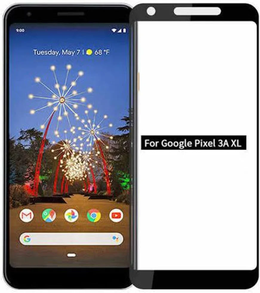 BURAQ 5D Screen Protector For Google Pixel 3A XL, Full Coverage, Ultra HD 9H Tempered Glass, Easy Installation Screen Protector For Google Pixel 3A XL