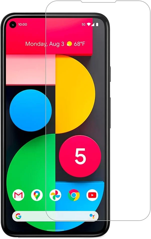 محافظ صفحه نمایش شیشه ای مارگون مدل Google Pixel 5 بسته 2 عددی، 6.0 اینچ (2020)، چسب کناری، ضد خش (شفاف، 2 عدد)