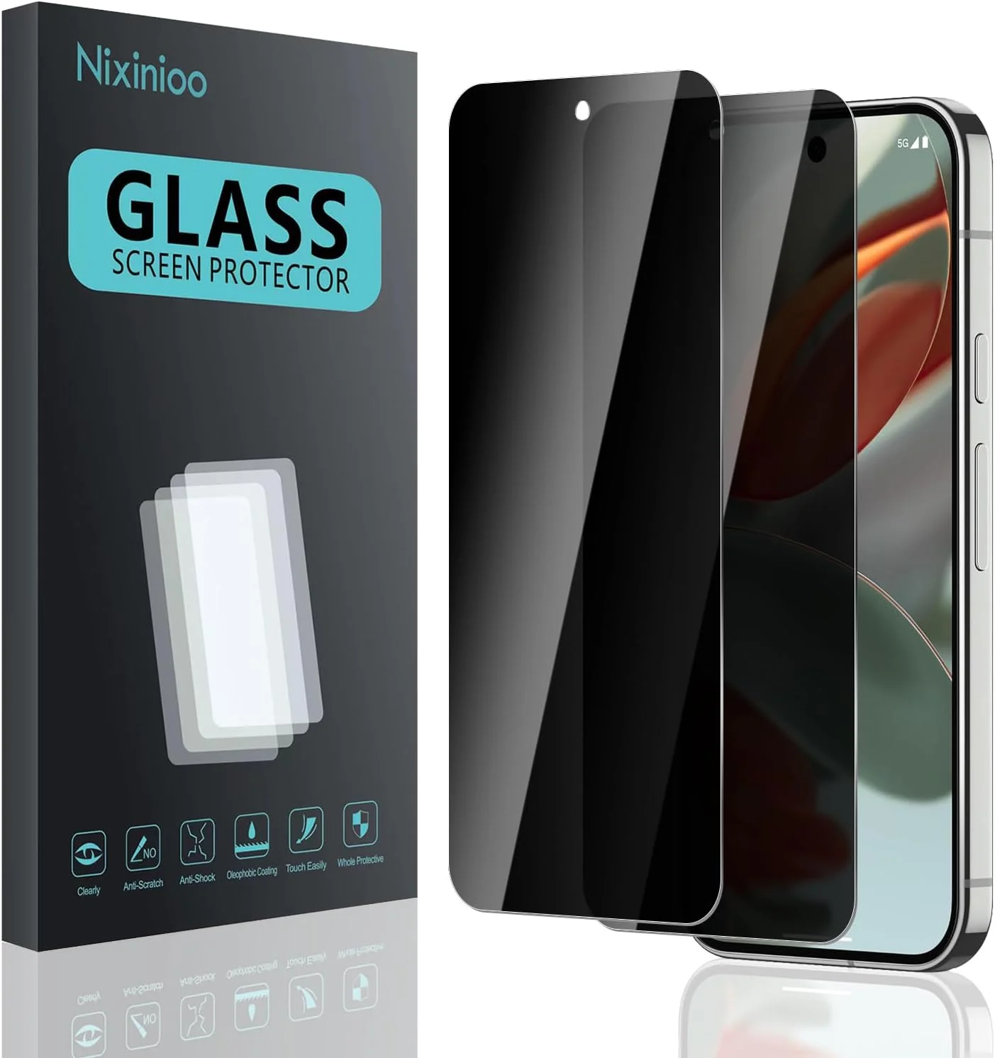 [بسته 2 عددی] محافظ صفحه نمایش حریم خصوصی برای گوگل پیکسل 9 پرو، شیشه محافظ ضد جاسوسی، فیلم حریم خصوصی، [ضد جاسوسی] [سختی 9H] [بدون حباب] [مقاوم در برابر خراش]