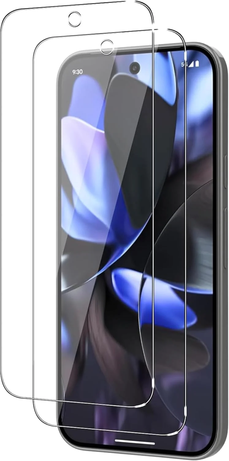 محافظ صفحه نمایش EKAM برای گوگل پیکسل 9 پرو، [2 عدد] شیشه حرارت دیده [سختی 9H] [بدون حباب] محافظ صفحه نمایش سازگار با قاب برای گوگل پیکسل 9 پرو [6.3 اینچ]