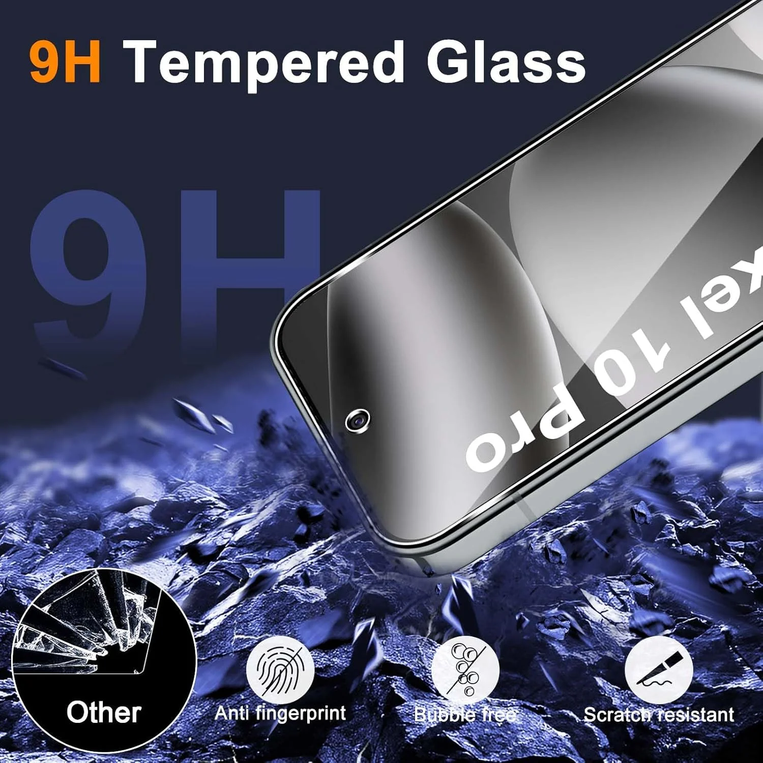 محافظ صفحه نمایش شیشه ای حرارت دیده و فیلم محافظ دوربین GEEMEE 2 + 2 عددی برای Google Pixel 10 Pro، محافظ صفحه نمایش شیشه ای حرارت دیده با سختی 9H و حساسیت بالا