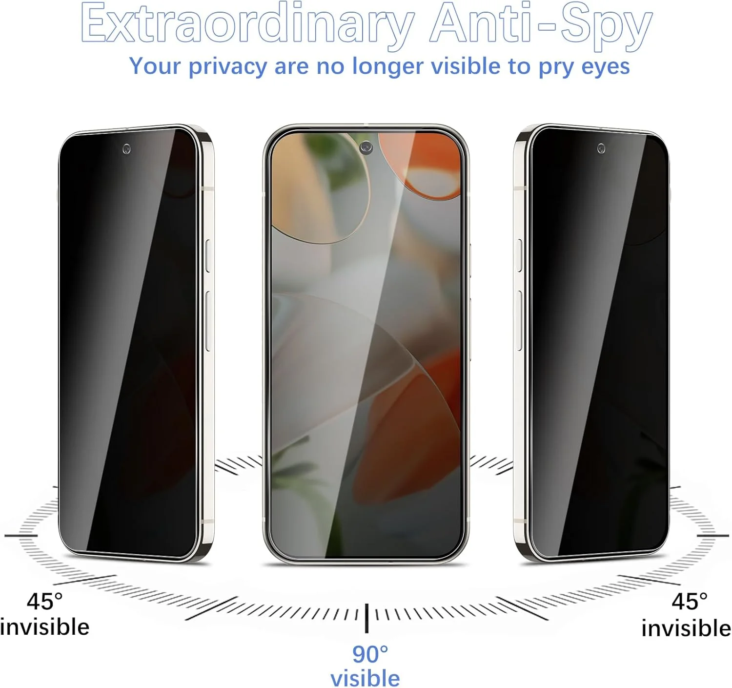 [بسته 2 عددی] محافظ صفحه نمایش حریم خصوصی برای گوگل پیکسل 9، شیشه محافظ ضد جاسوسی، فیلم حریم خصوصی، [ضد جاسوسی] [سختی 9H] [بدون حباب] [مقاوم در برابر خراش]