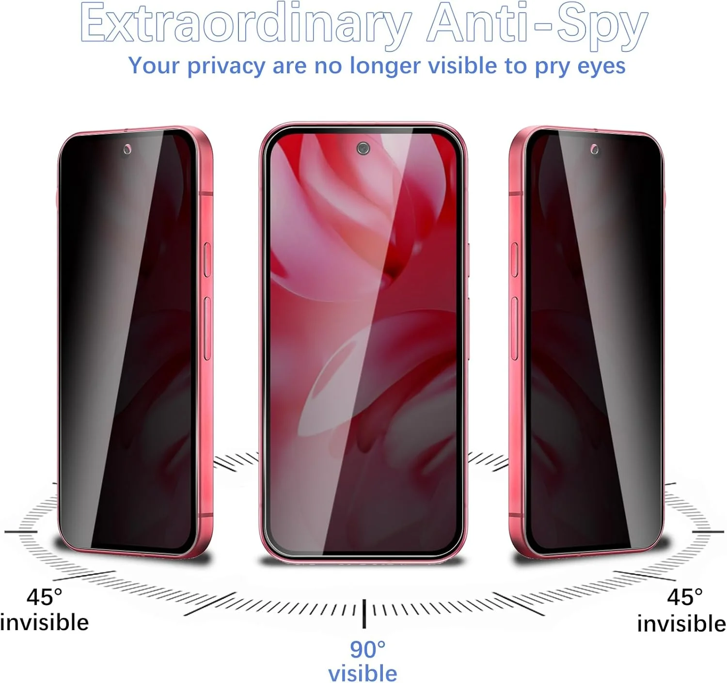 [بسته 2 عددی] محافظ صفحه نمایش حریم خصوصی برای گوگل پیکسل 9a، شیشه محافظ ضد جاسوسی، فیلم حریم خصوصی، [ضد جاسوسی] [سختی 9H] [بدون حباب] [مقاوم در برابر خراش]