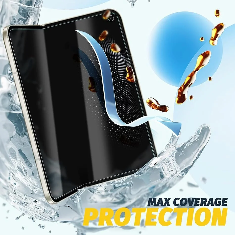 محافظ صفحه نمایش برای گوگل پیکسل 9 پرو فولد، 3 در 1 (جلو و پشت و صفحه) فیلم نرم هیدروژل خود ترمیم شونده و نشکن ضد خش [غیر شیشه حرارت دیده] گوگل پیکسل 9 پرو فولد 2024 شفاف