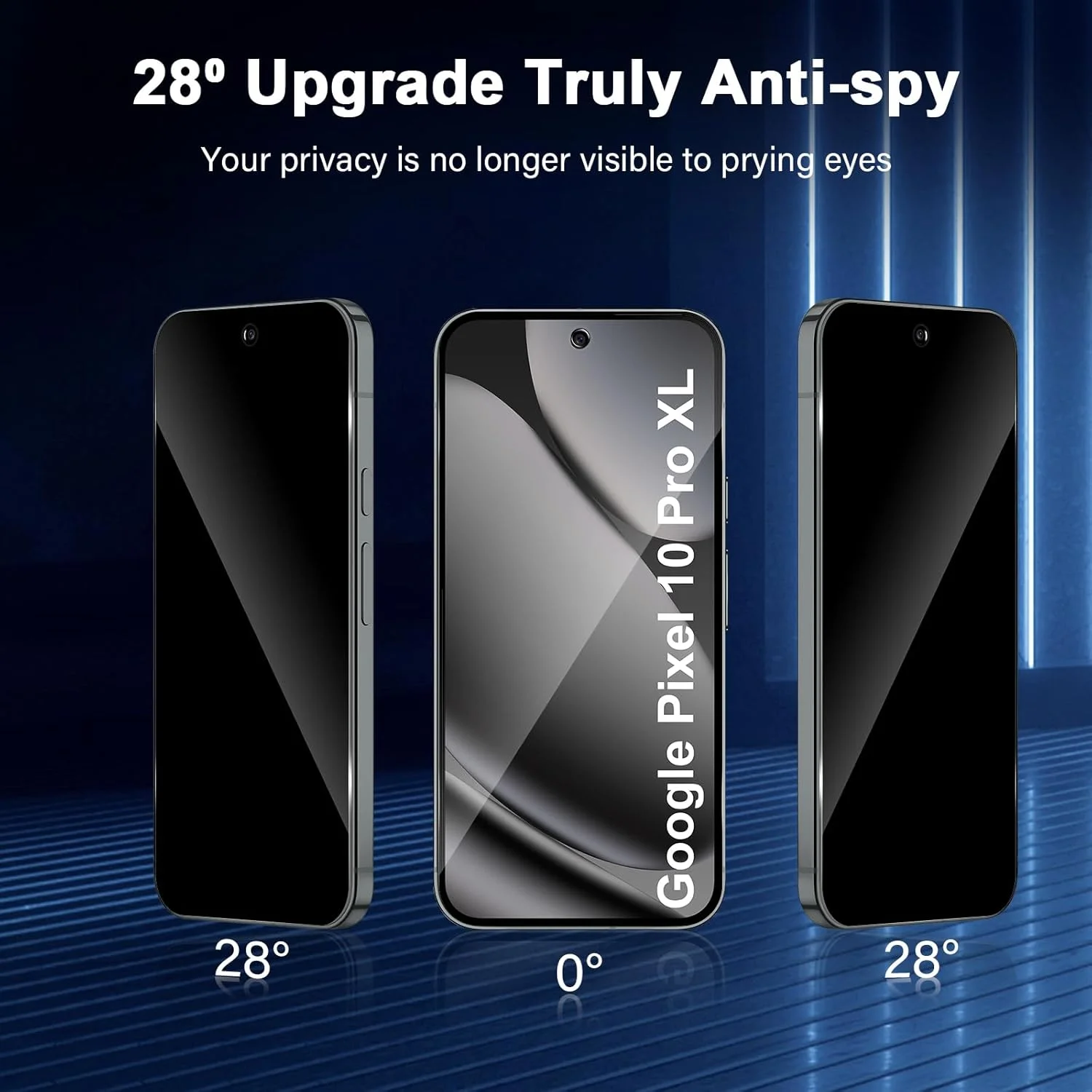 محافظ صفحه نمایش حریم خصوصی Aerku برای Google Pixel 10 Pro XL از جنس شیشه حرارت دیده، بسته 2 عددی محافظ صفحه نمایش حریم خصوصی و 2 عدد محافظ دوربین HD، سختی 9H، فیلم ضد جاسوسی، شیشه محافظ حریم خصوصی