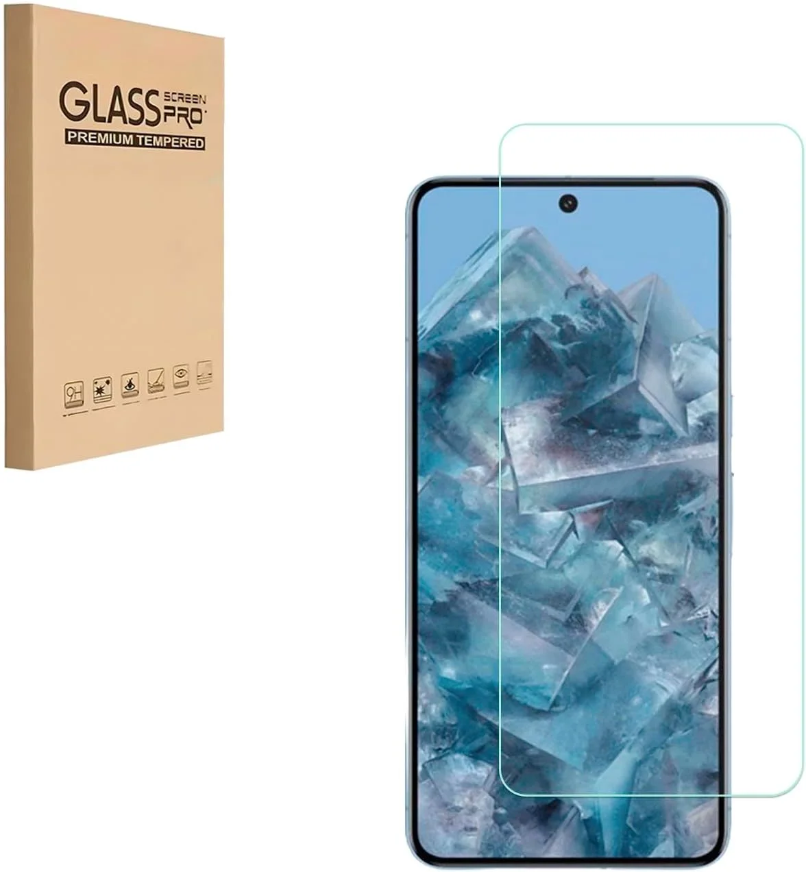 محافظ صفحه نمایش شیشه ای هایگماک مناسب برای گوگل پیکسل 8 پرو (6.7 اینچ)، (نه برای پیکسل 8)، نصب آسان، شفافیت HD (1 عدد)