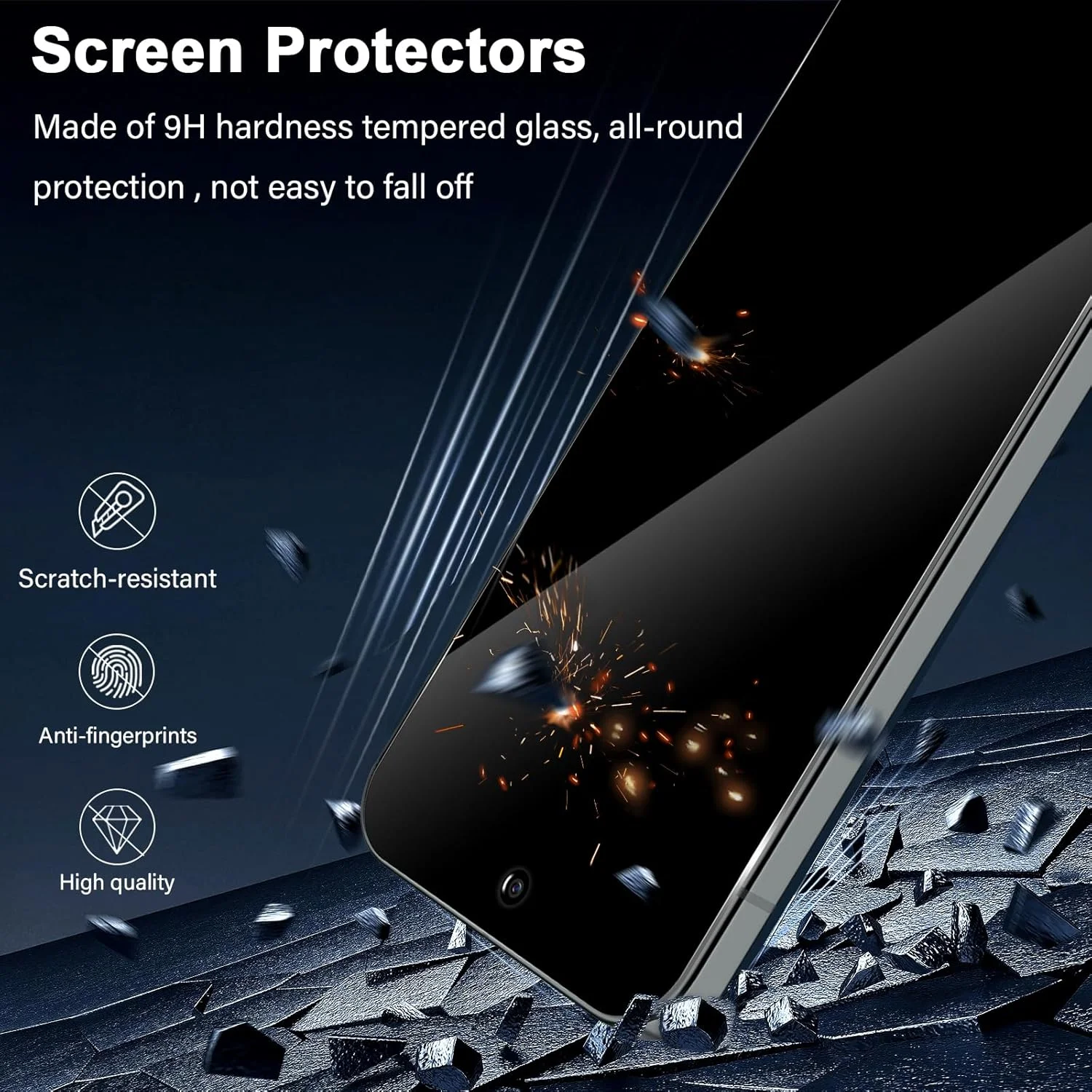 محافظ صفحه نمایش حریم خصوصی Aerku برای Google Pixel 10 Pro XL از جنس شیشه حرارت دیده، بسته 2 عددی محافظ صفحه نمایش حریم خصوصی و 2 عدد محافظ دوربین HD، سختی 9H، فیلم ضد جاسوسی، شیشه محافظ حریم خصوصی