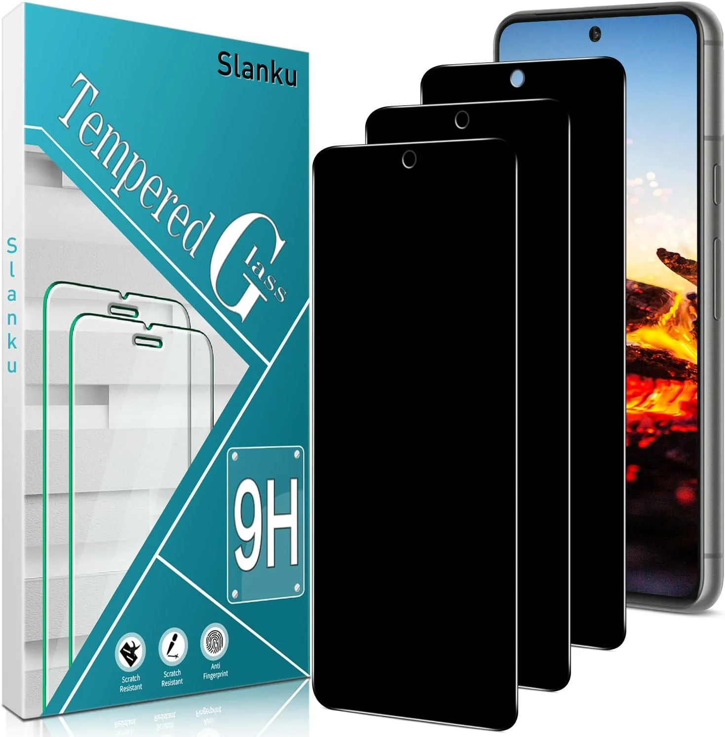 محافظ صفحه نمایش حریم خصوصی Slanku بسته 3 عددی برای گوگل پیکسل 8، ضد جاسوسی، سختی 9H، بدون حباب، محافظ صفحه نمایش HD، فوق العاده شفاف
