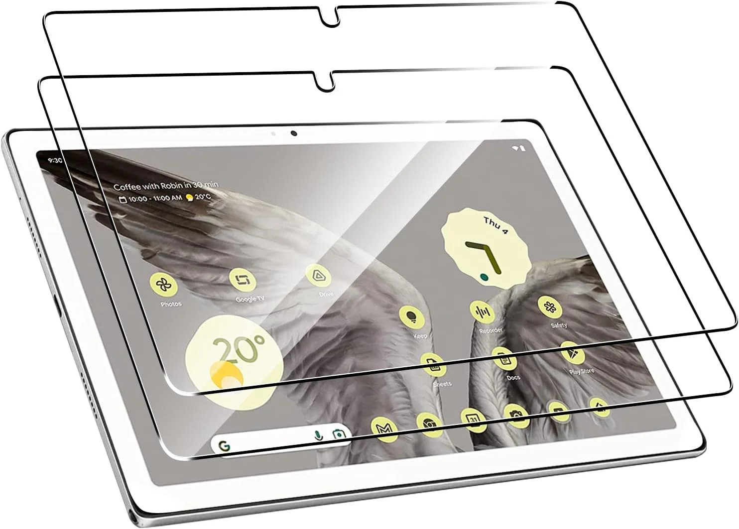 محافظ صفحه نمایش شیشه ای حرارت دیده Natbok مناسب برای گوگل پیکسل پد 2، سختی 9H، فوق العاده مقاوم، ضد اثر انگشت، بدون حباب، HD-Clear، پوشش کامل فیلم محافظ صفحه نمایش برای گوگل پیکسل پد 2 [نصب آسان]