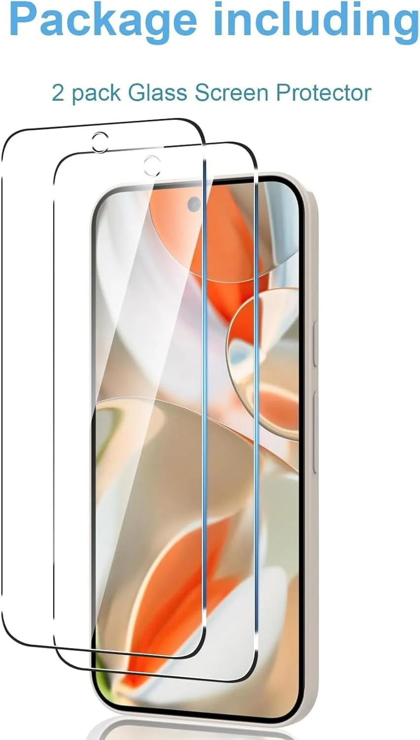 محافظ صفحه نمایش EKAM برای گوگل پیکسل 9، [2 عدد] شیشه حرارت دیده [سختی 9H] [بدون حباب] [سازگار با قاب] محافظ صفحه نمایش برای گوگل پیکسل 9 [6.2 اینچ]