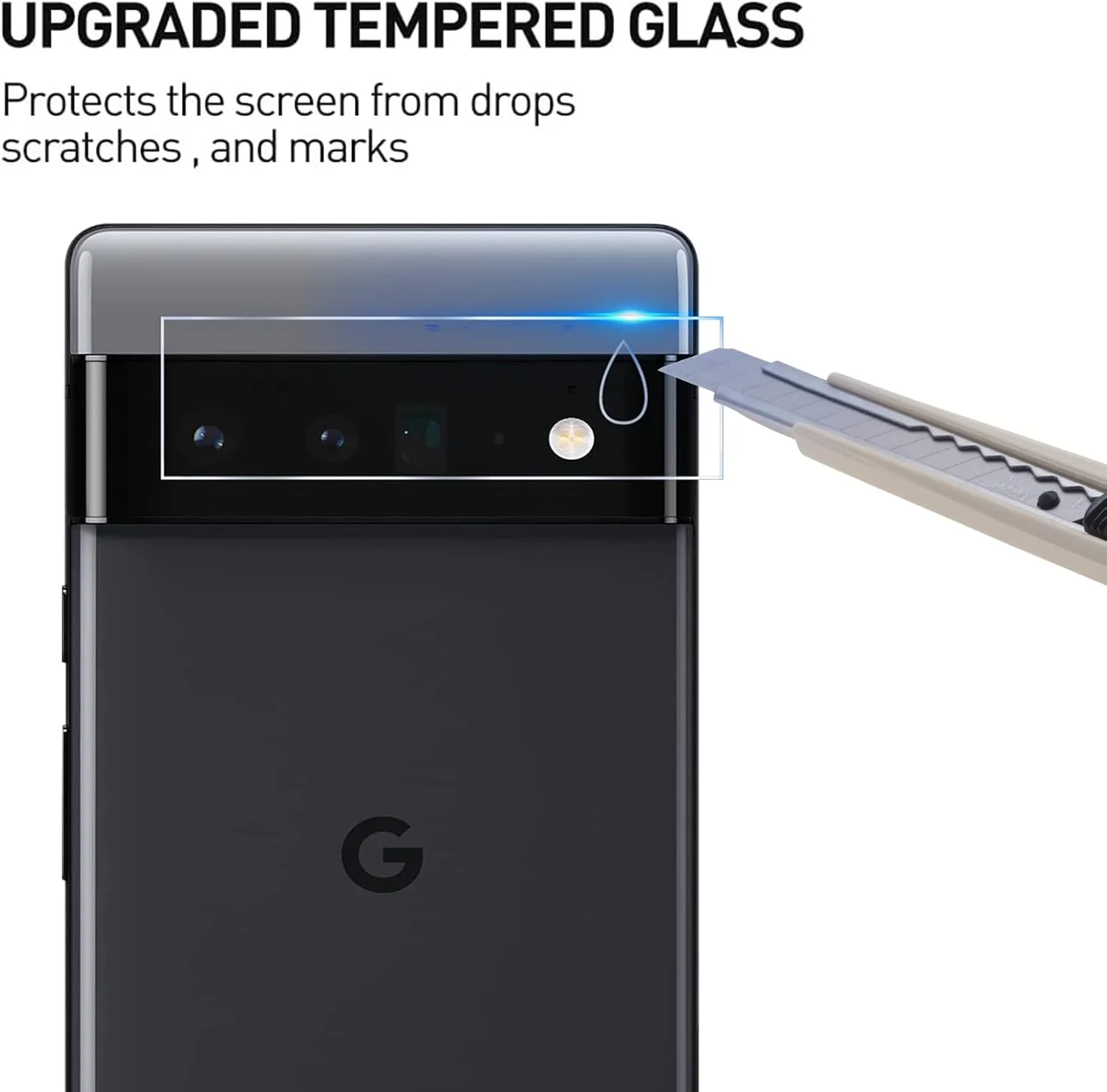 محافظ لنز دوربین GMUJIAO [بسته 4 عددی] سازگار با Google Pixel 6 Pro، محافظ لنز دوربین شیشه ای حرارت دیده، وضوح بالا، ضد خش، شیشه ای حرارت دیده 9H [ضد خرد شدن]-شفاف