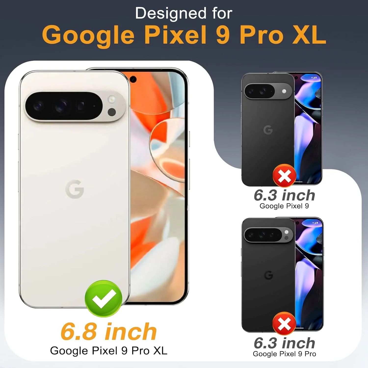 محافظ صفحه نمایش LYWHL برای گوگل پیکسل 9 پرو XL، بسته 3 عددی فیلم شیشه ای حرارت دیده با لوازم جانبی قاب نصب آسان، باز کردن قفل اثر انگشت لمسی حساس، بدون حباب، سازگار با قاب گوشی