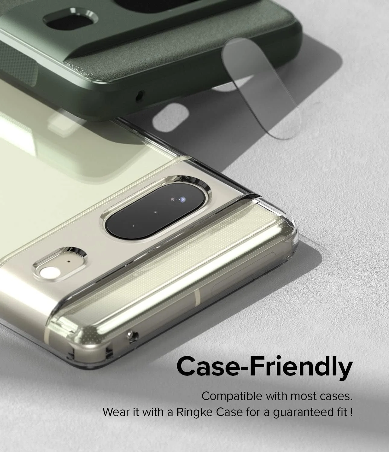 محافظ لنز دوربین شیشه ای Ringke [بسته 3 عددی] سازگار با Google Pixel 7، محافظ شیشه ای سخت، فوق العاده نازک، سازگار با قاب، پوشش کامل لنز دوربین برای Pixel 7 (2022)