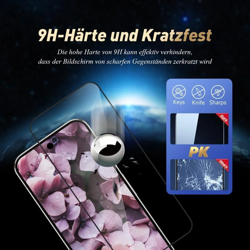 محافظ صفحه نمایش شیشه ای حرارت دیده Banuyaw برای Google Pixel 9 Pro XL، محافظ صفحه نمایش ضد خش 9H، فیلم شیشه ای شفاف HD برای محافظ صفحه نمایش Pixel 9 Pro XL 5G، بسته 2 عددی