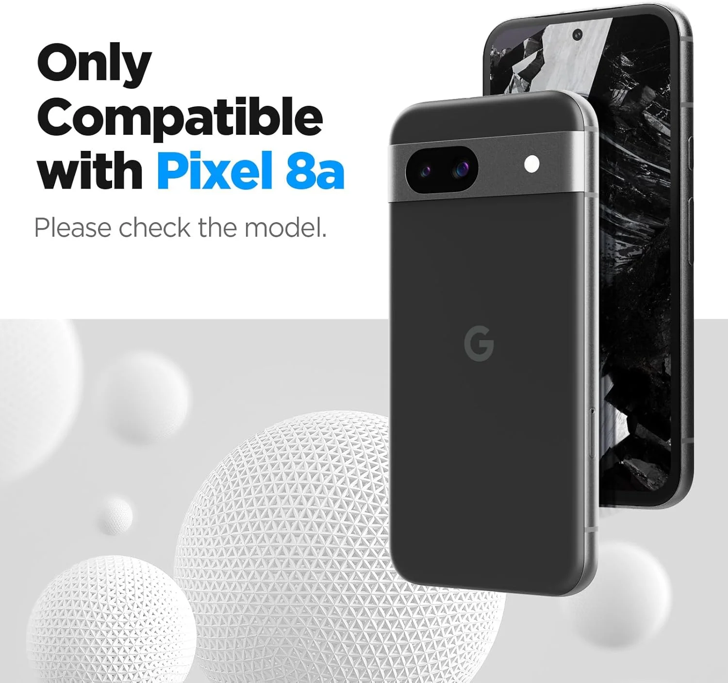 محافظ صفحه نمایش شیشه ای پریمیوم Spigen GLAStR Align Master [دو عددی] برای Google Pixel 8a [سازگار با قاب - دو عددی]